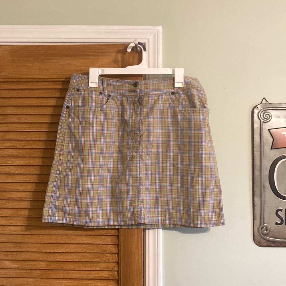 Liz Claiborne Groovy Colored Plaid Skirt Vintage Looking